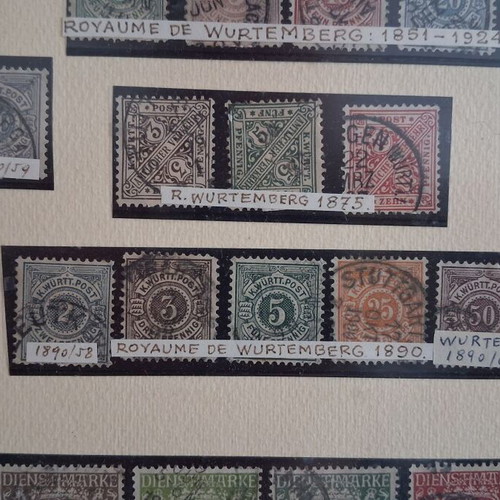 Rare Collectible Frame with Historical Stamps – German Confederation (1850–1920)