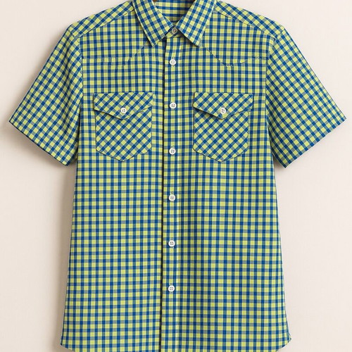 Checked short-sleeve shirt Genesis like new, blue and green, size XL