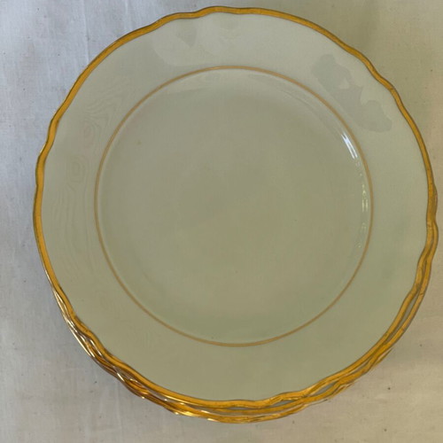 Gebruder Benedikt set of 18 used dessert plates porcelain antique