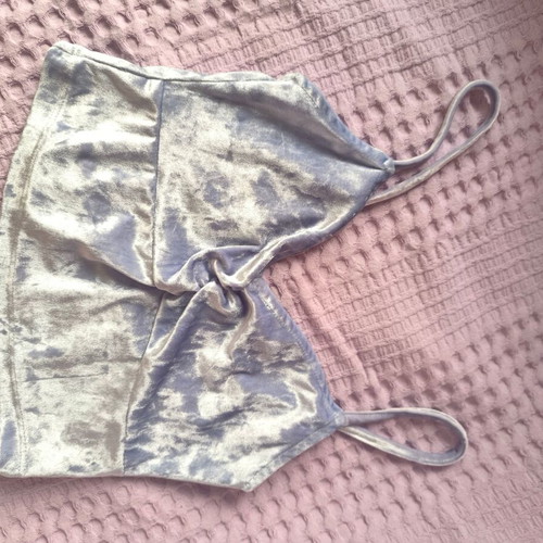 Tally Weijl velvet crop top like new, blue XS