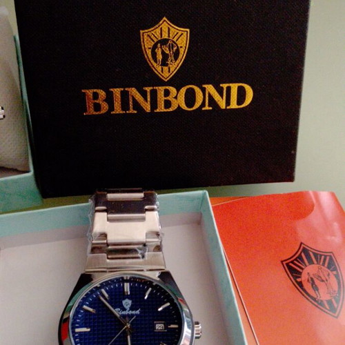 Men's watch blue dial new, stainless steel, waterproof