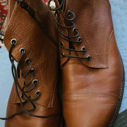 Damiani Leather Boots Used Brown-Tan Size 46