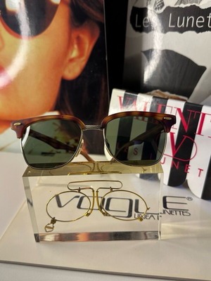 Vintage Sunglasses New Old Stock German Gold Metal Frame Tortoise