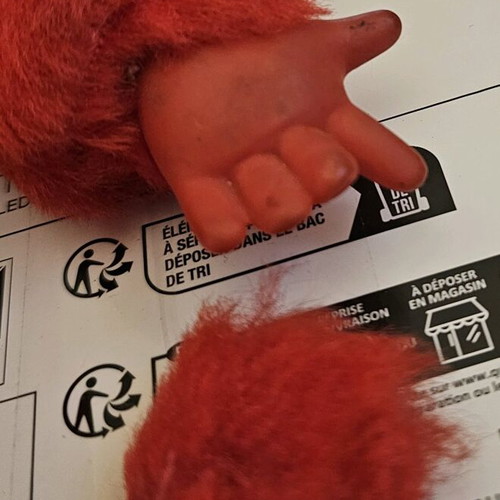 Monchhichi devil doll vintage red used