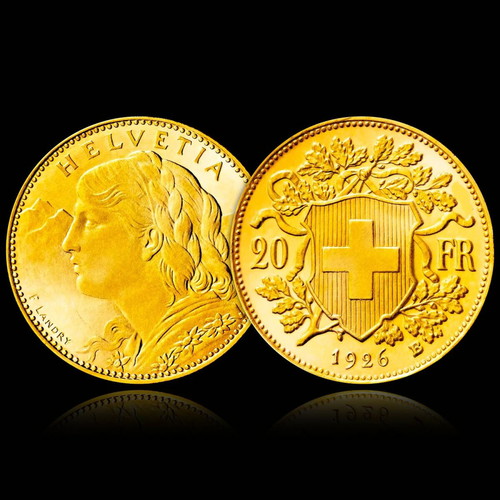Swiss 20 Francs Gold Coin 1926 24K Museum Quality Replica New