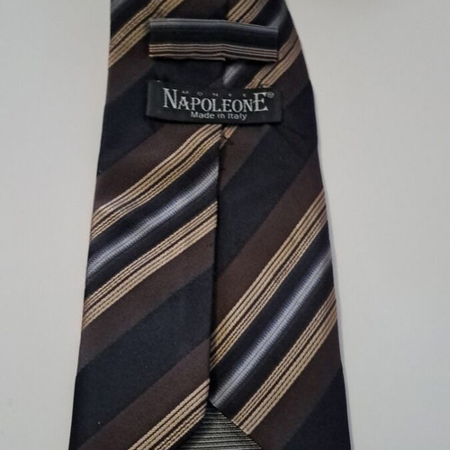 Napoleone silk tie brown striped like new