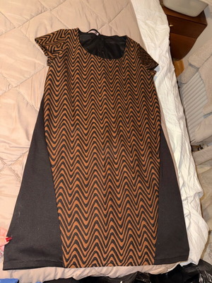 Dress L new, black and brown