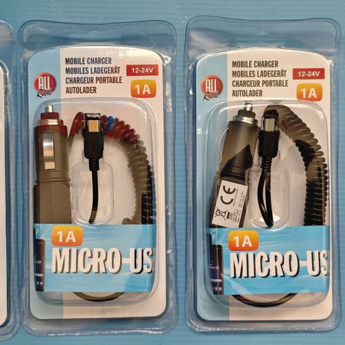 All Ride Car Chargers 1A Micro-USB Pack of 4 New