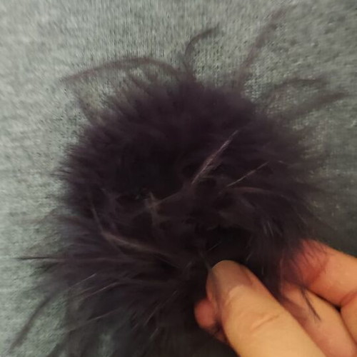 Women's brooch with dark gray feathers new