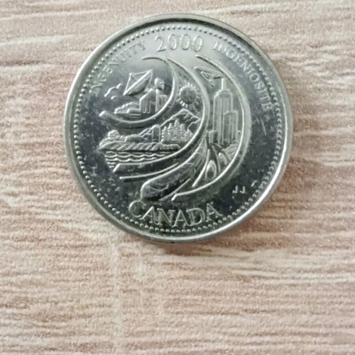 25 Cents Canada 2000 like new, made of nickel