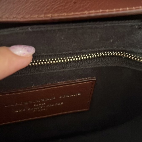 Sezane leather bag with croco effect like new, crossbody, brown