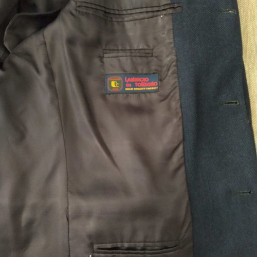 Men's jacket used, 100% virgin wool, blue, size M