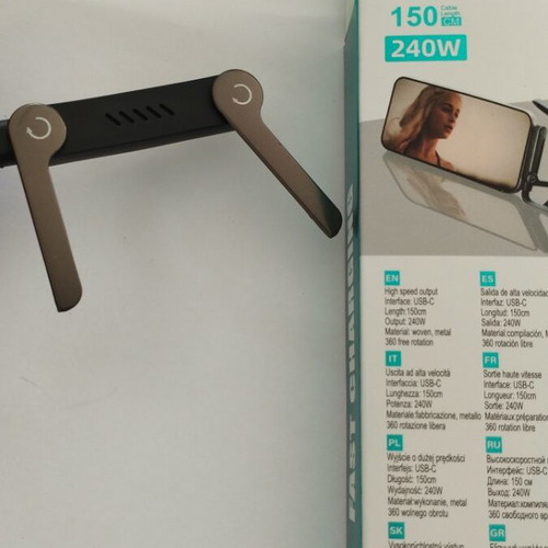 Fast charging cable with 360 stand type-C to type-C 1.5 meter