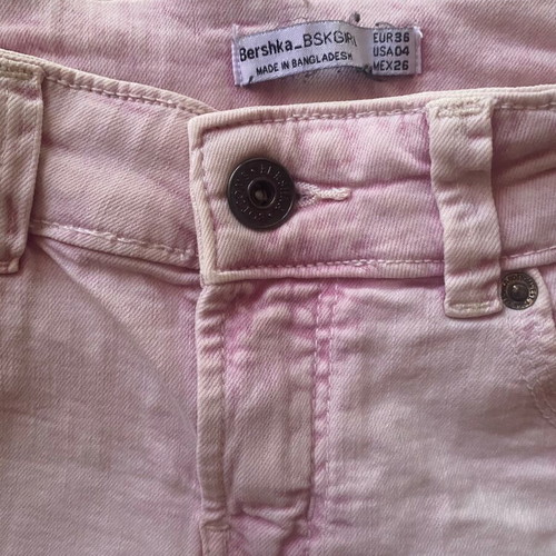 Bershka denim shorts used, light pink, size S