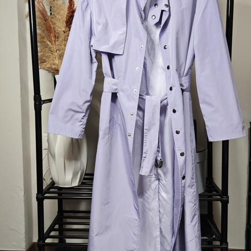 Arpyes lilac long trench coat, minimal design