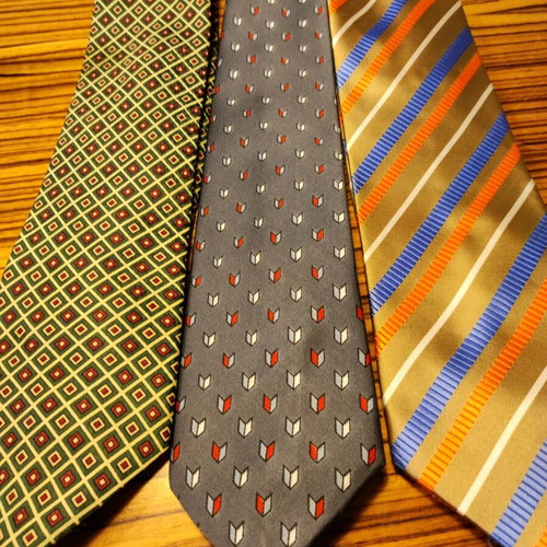 Ties used, pack of 3, with beautiful patterns