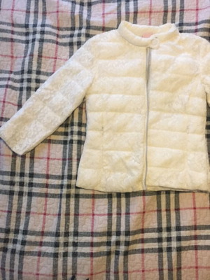 Girls' embroidered jacket Evita like new, white, size 116 cm