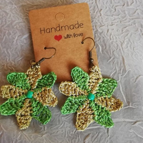 Crochet earrings new, pair price