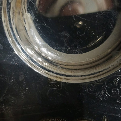 24K decorative plate like new with embossed gold decoration