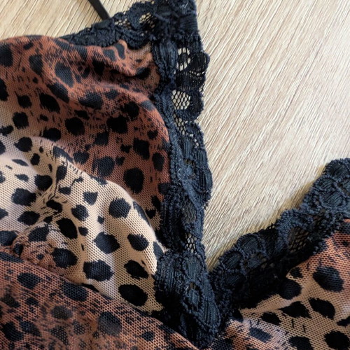 Negligee nightdress leopard print S Med like new