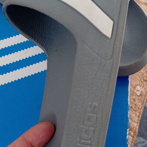 Adidas slides size 40.5 gray like new