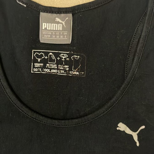 Puma Sport Tank Top, black, organic cotton, size XS