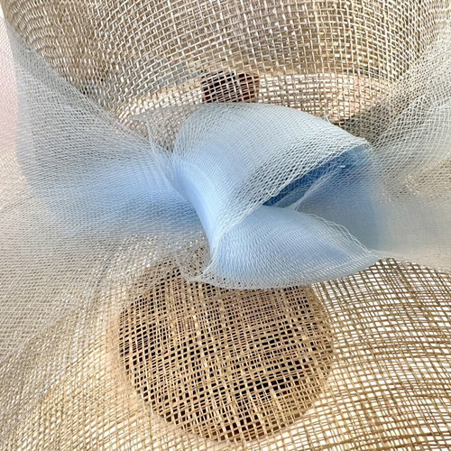 JAGO vintage women's hat made of 100% sisal hemp like new, beige and turquoise