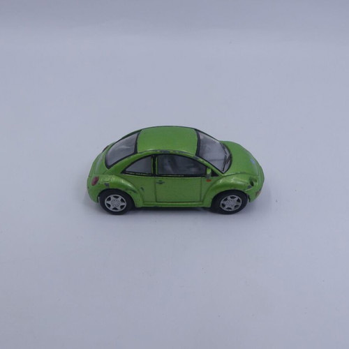 Kinsmart Volkswagen New Beetle used 1:64 green pull back toy car