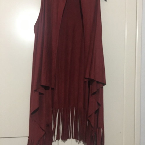 Vest with fringes new, alcantara fabric