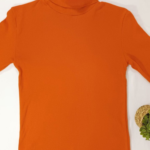 MNG orange cotton turtleneck top like new