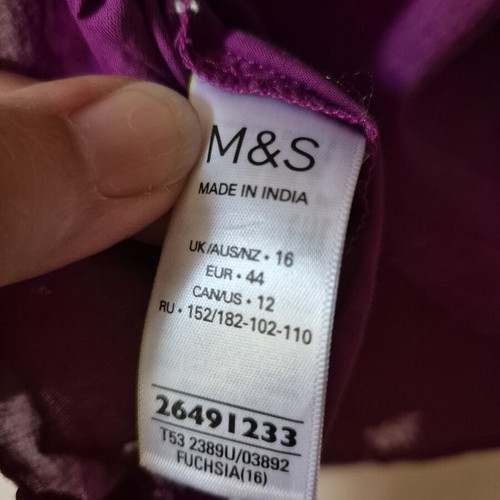 Cotton embroidered top Marks & Spencer like new, size XXL, purple