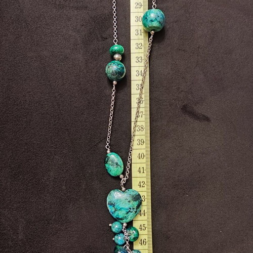 Gregio long silver 925 necklace with semi-precious stones like new