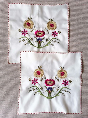 Embroidered pillowcases set 35 x 36 cm new