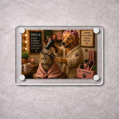 Acrylic Beauty Day Pets fridge magnet new