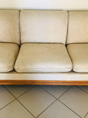Sofa set used, solid wood, one converts to bed