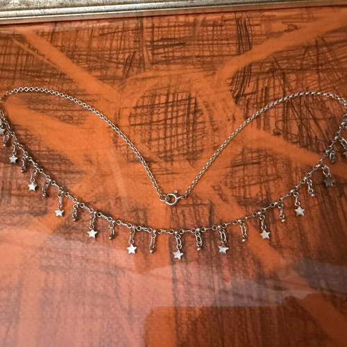 Silver handmade vintage necklace 925 stamped, 48.5 cm