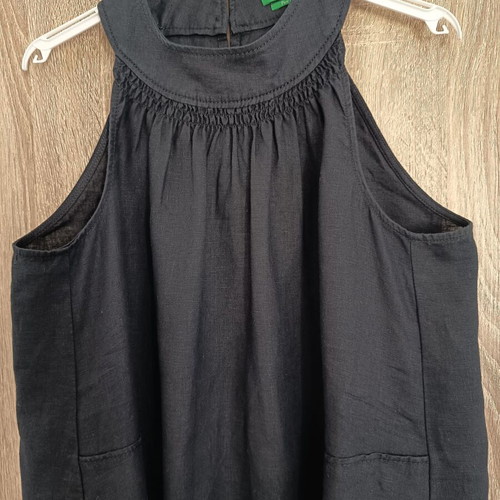 Benetton linen dress size XS black like new