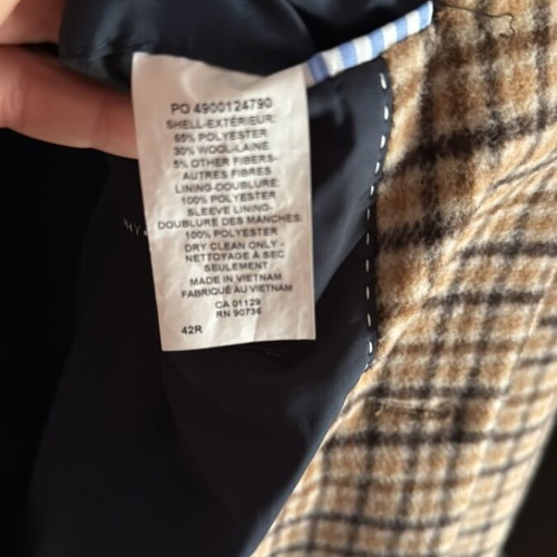 Tommy Hilfiger checked coat beige and brown, like new, 30% wool