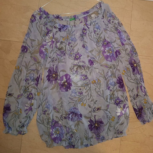 Benetton blouse gray-purple, new, size M to L