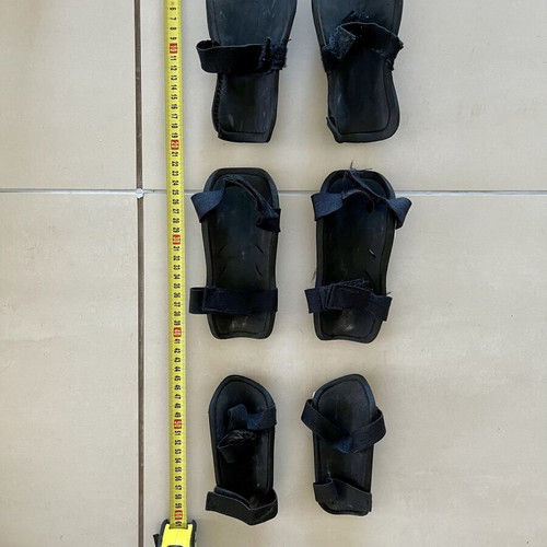 Shin guards used, 3 pairs (two 20 cm, one 15 cm)