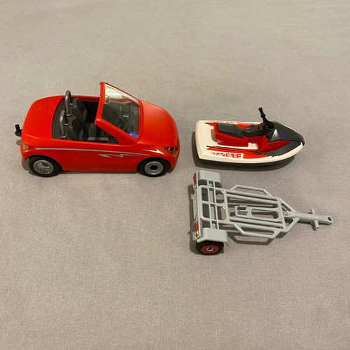 Playmobil Cabrio and Trailer with Jet-ski used
