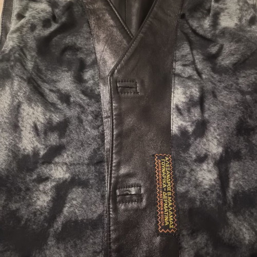 Unisex leather vest reversible, used, size XS, black