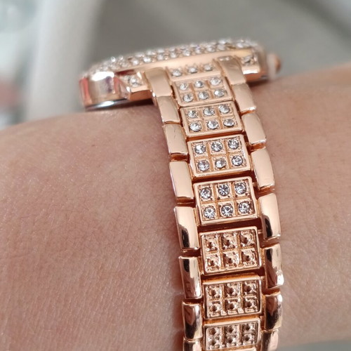 Women's rose gold watch with rhinestones and matching bracelet new
