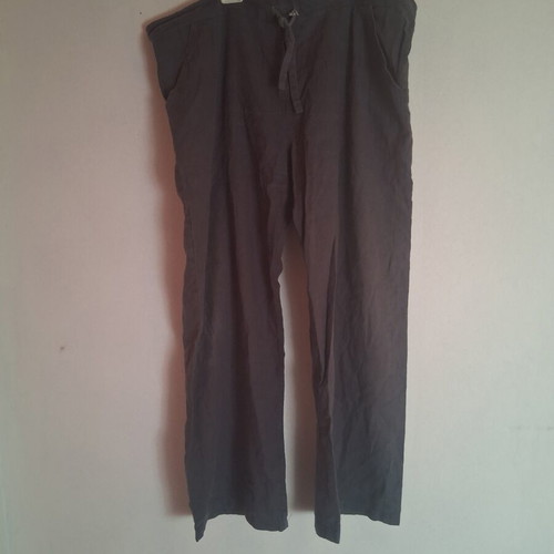 Women's linen pants like new, gray, wide leg, drawstring waist
