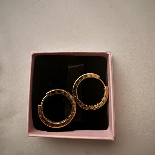 Pandora signature logo pave gold-plated hoop earrings with zirconia