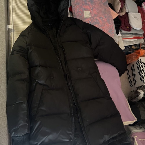 Denny Rose down jacket like new, black, reversible, medium-large