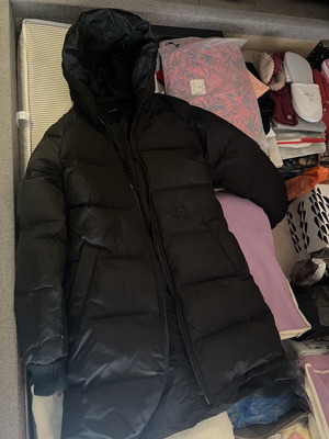 Denny Rose down jacket like new, black, reversible, medium-large