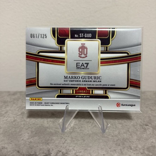 Marko Guduric 2025-26 Panini Select EuroLeague 2-Color Jersey Patch /125