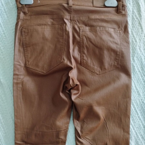 Stradivarius brown faux leather pants like new, size 38