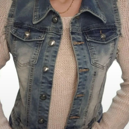 Jean vest like new, slim fit, blue, size S